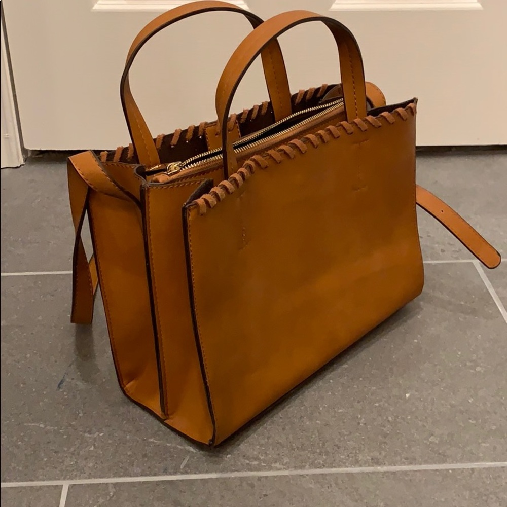 Tan cross body purse